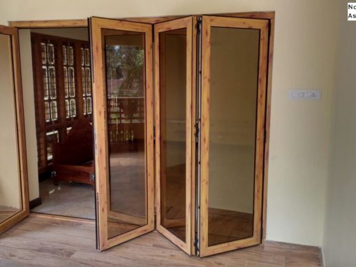 Aluminium Dome Series Wooden Finish Slide and Fold